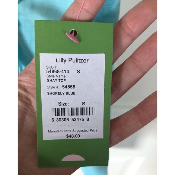 NWT Lilly Pulitzer Shay Top Women's Size S Quiet Luxury 100% Pima Cotton Ruffles - Picture 5 of 7